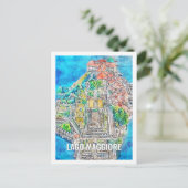 ラゴマッジョーイタリア有名な旅行プレイスウォーターカラー ポストカード (スタンド正面)