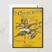 ラゴロンドリナスワローファンタジア – ヴィンテージ音楽 ポストカード (正面/裏面)