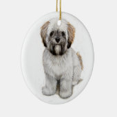 ラサのapsoの子犬のクリスマスの木のオーナメント セラミックオーナメント (右)