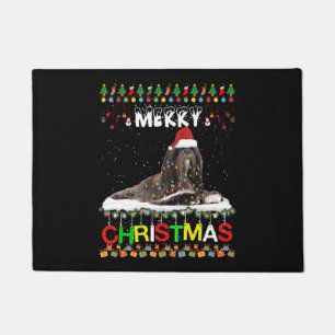 ラサアッソクリスマスツリーライトパジャマクリスマスドッグ ドアマット