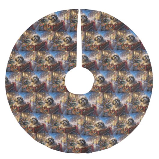 ラサアッソクリスマスフェスティバルシーズン ブラッシュドポリエステルツリースカート (正面)