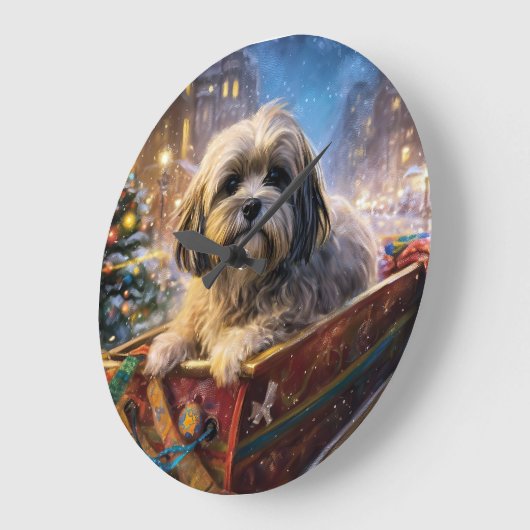 ラサアッソクリスマスフェスティバルシーズン ラージ壁時計 (傾斜)