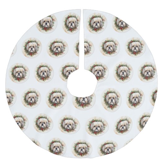 ラサアッソクリスマスリースフェスティバルカップ ブラッシュドポリエステルツリースカート (正面)