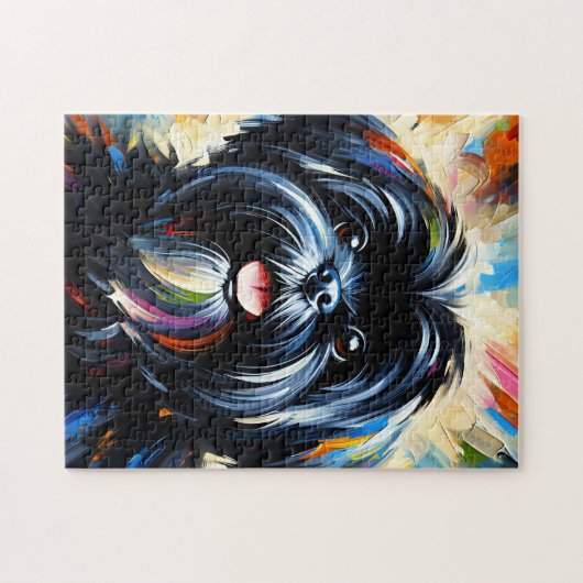 ラサアッソドッグアクリルプリントドッグラバーギフト ジグソーパズル (横)