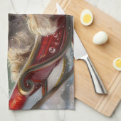 ラサアッソドッグクリスマスフェスティバル キッチンタオル (四つ折り)