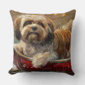 ラサアッソドッグクリスマスフェスティバル クッション (正面)