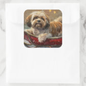 ラサアッソドッグクリスマスフェスティバル スクエアシール (バッグ)