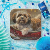 ラサアッソドッグクリスマスフェスティバル ペーパープレート (パーティー)