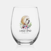 ラサアッソーシャツギフトドッグママ ステムなしワイングラス (正面)