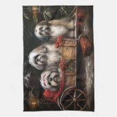 ラサアッソースノーリークリスマスデコール キッチンタオル (縦)