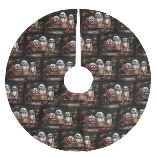 ラサアッソースノーリークリスマスデコール ブラッシュドポリエステルツリースカート (正面)