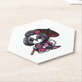 ラサアッソードッグ着物 ペーパーコースター (アングル)