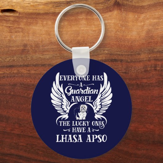ラサアッソ犬ペットの守護天使 キーホルダー (正面)