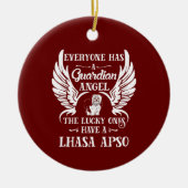 ラサアッソ犬ペットの守護天使 セラミックオーナメント (正面)