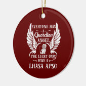 ラサアッソ犬ペットの守護天使 セラミックオーナメント (左)