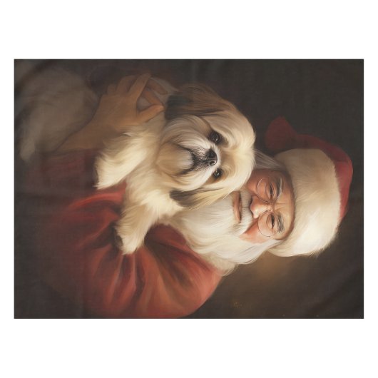 ラサアップソウィズサンタクロースフェスティバルクリスマス テーブルクロス (正面(横))