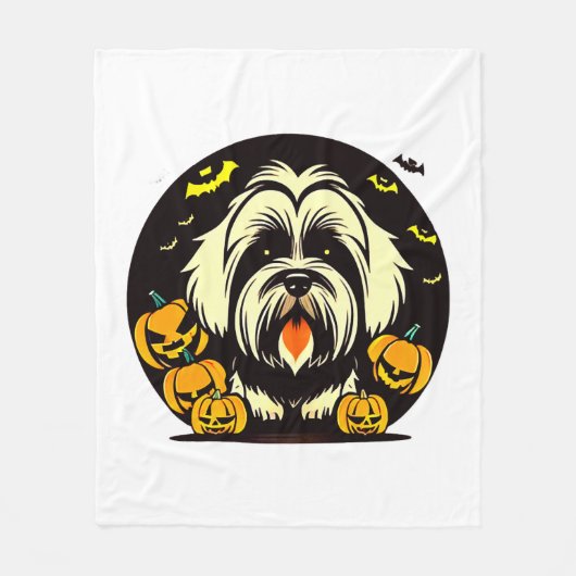ラサアプソドグハロウィーン フリースブランケット (正面)