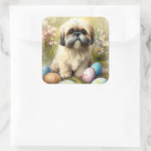 ラサアプソドッグイースターエッグホリデー スクエアシール (バッグ)