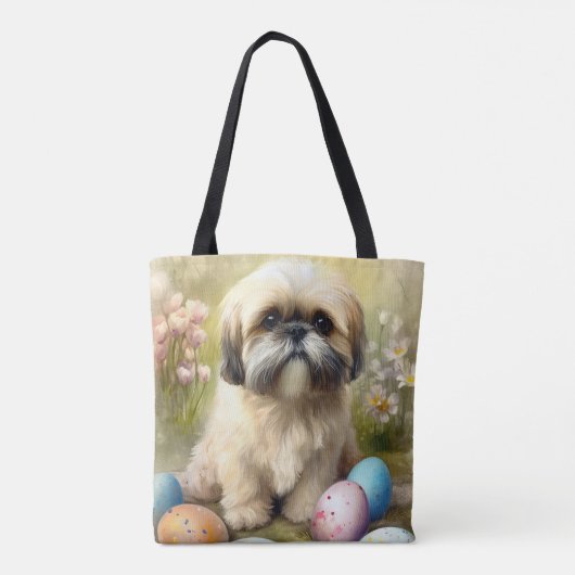ラサアプソドッグイースターエッグホリデー トートバッグ (裏面)