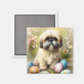 ラサアプソドッグイースターエッグホリデー マグネット (正面/裏面)