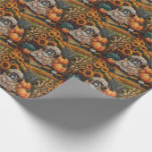 ラサアプソドッグオータムンハーベストサンクスギビング ラッピングペーパー (角)