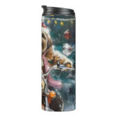 ラサアプソドッグオートバイクリスマスに乗る タンブラー (回転右)