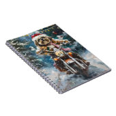 ラサアプソドッグオートバイクリスマスに乗る ノートブック (右側)