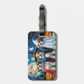 ラサアプソドッグスパンプキンハロウィンおもしろい ラゲッジタグ (裏面縦)