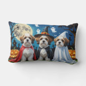 ラサアプソドッグスパンプキンハロウィンおもしろい ランバークッション (裏面)