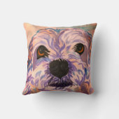 ラサアプソドッグ付き水彩枕 クッション (裏面)