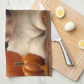 ラサアプソパピーオータムデライトカボチャ キッチンタオル (四つ折り)