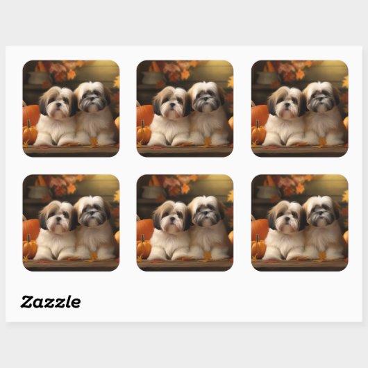 ラサアプソパピーオータムデライトカボチャ スクエアシール (シート)