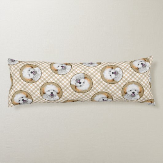 ラサアプソパピー絵を描の可愛いオリジナルドッグアート ボディピロー (裏面)