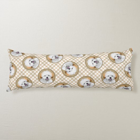 ラサアプソパピー絵を描の可愛いオリジナルドッグアート ボディピロー (正面)