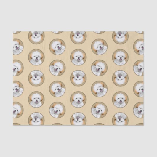 ラサアプソパピー絵を描の可愛いオリジナルドッグアート 薄葉紙 (正面)