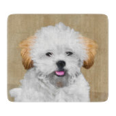 ラサアプソパピー絵画ズ – かわいいオリジナルドッグアート カッティングボード (正面)