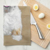 ラサアプソパピー絵画ズ – かわいいオリジナルドッグアート キッチンタオル (四つ折り)