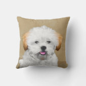 ラサアプソパピー絵画ズ – かわいいオリジナルドッグアート クッション (裏面)