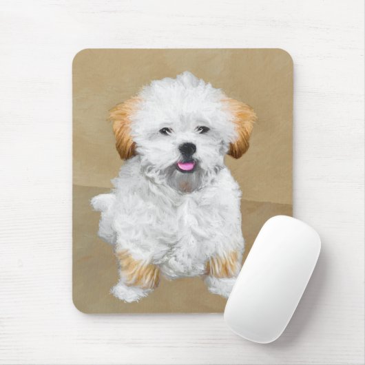ラサアプソパピー絵画ズ – かわいいオリジナルドッグアート マウスパッド (マウス)