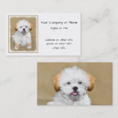 ラサアプソパピー絵画ズ – かわいいオリジナルドッグアート 名刺 (正面/裏面)