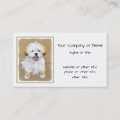 ラサアプソパピー絵画ズ – かわいいオリジナルドッグアート 名刺 (正面)