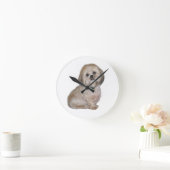 ラサアプソ(A)ゴールデン/クリーム ラウンド壁時計 (ホーム)