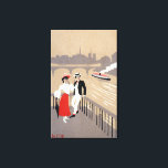 ラサイトアールデコシーン キャンバスプリント<br><div class="desc">La Citeのアールデコシーンを見るリバーボート – パリ，フランス1912年に作成された。この画像はフランスのパリの風景を描いている。</div>