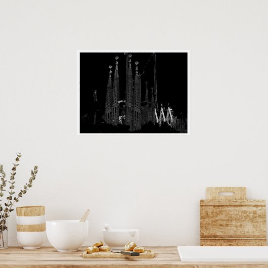 ラサグラダファミリアポスター ポスター (キッチン)