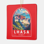 ラサチベットトラベルアートヴィンテージ セラミックオーナメント (左)
