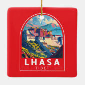 ラサチベットトラベルアートヴィンテージ セラミックオーナメント (裏面)