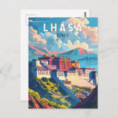 ラサチベットトラベルアートヴィンテージ ポストカード (正面/裏面)