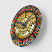 ラサントシャペルのステンドグラス窓 ラウンド壁時計 (傾斜)