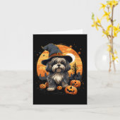 ラサ不気味アプソドッグウィッチハロウィーン カード (黄色い花)