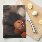 ラサ・アプソのかぼちゃ ハロウィーンのおばけ キッチンタオル (四つ折り)